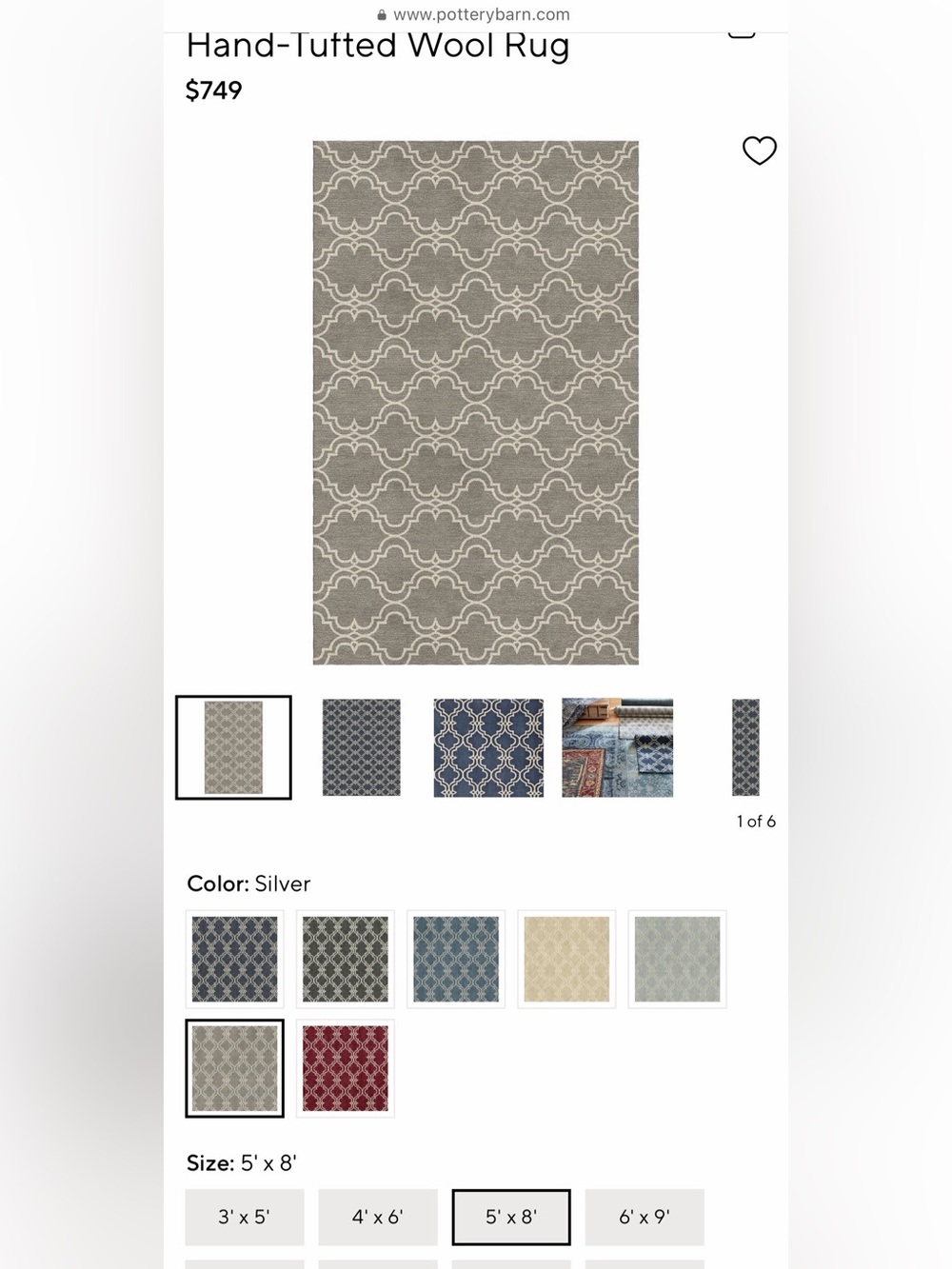 Pottery Barn wool Rug - Picture 2 of 2